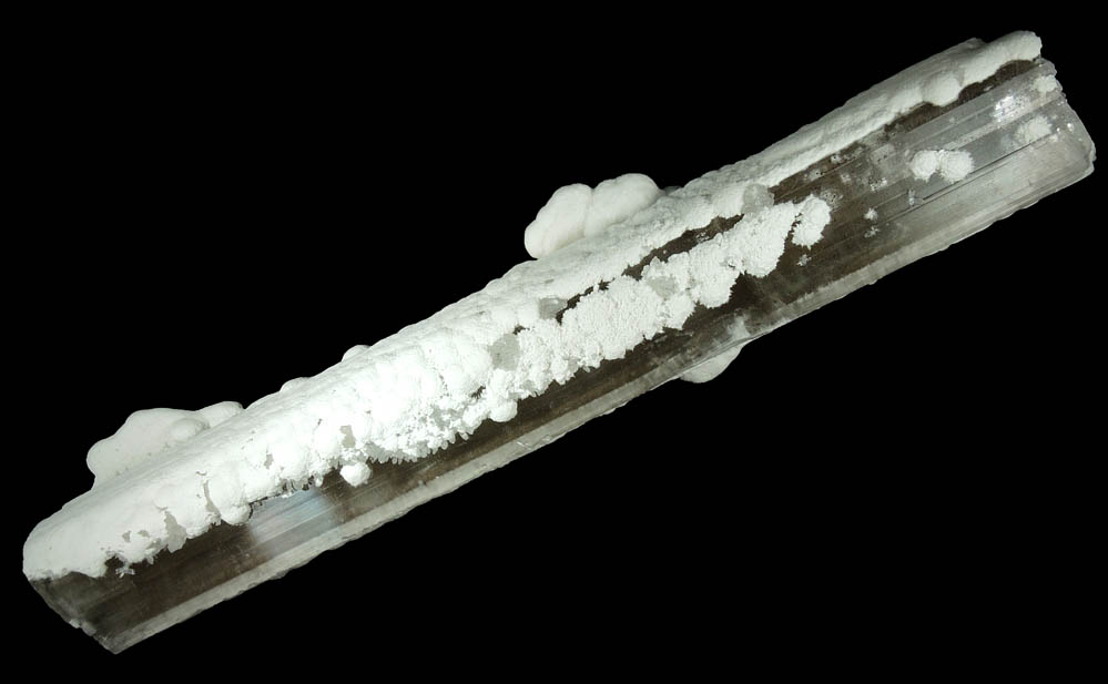 Gypsum var. Selenite with Smithsonite and Hydrozincite overgrowth from Mina la Platosa, Bermejillo, Durango, Mexico