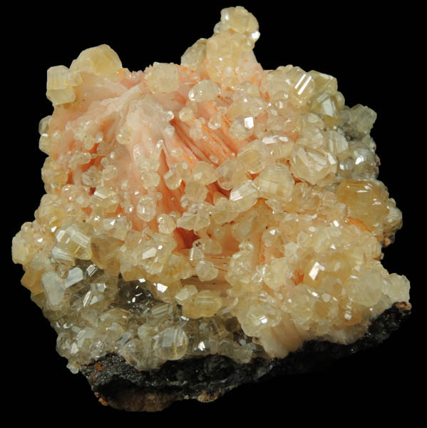 Cerussite on Barite from Mibladen, Haute Moulouya Basin, Zeida-Aouli-Mibladen belt, Midelt Province, Morocco