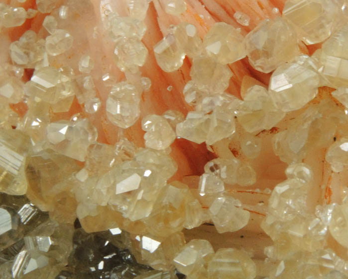 Cerussite on Barite from Mibladen, Haute Moulouya Basin, Zeida-Aouli-Mibladen belt, Midelt Province, Morocco