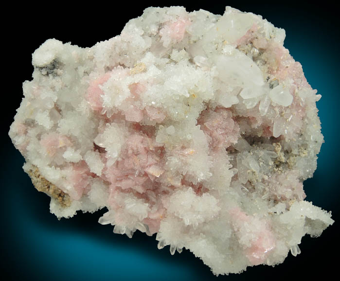 Rhodochrosite on Quartz from Camp Bird Mine, Ouray County, Colorado