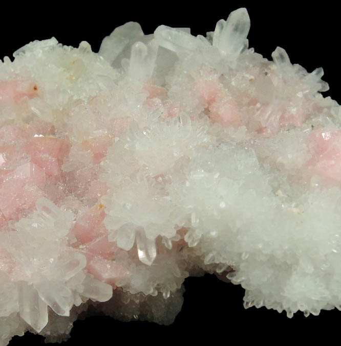 Rhodochrosite on Quartz from Camp Bird Mine, Ouray County, Colorado