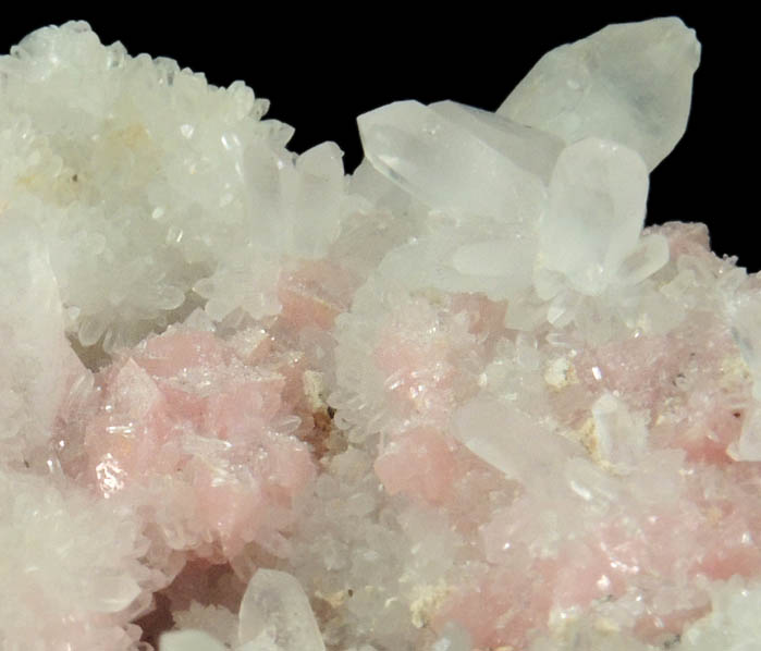 Rhodochrosite on Quartz from Camp Bird Mine, Ouray County, Colorado