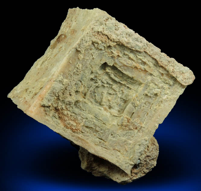 Calcite pseudomorph after Halite from Glass Mountains, 13 km northwest of Fairview, Major County, Oklahoma