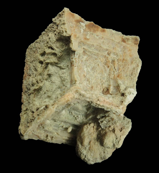 Calcite pseudomorph after Halite from Glass Mountains, 13 km northwest of Fairview, Major County, Oklahoma