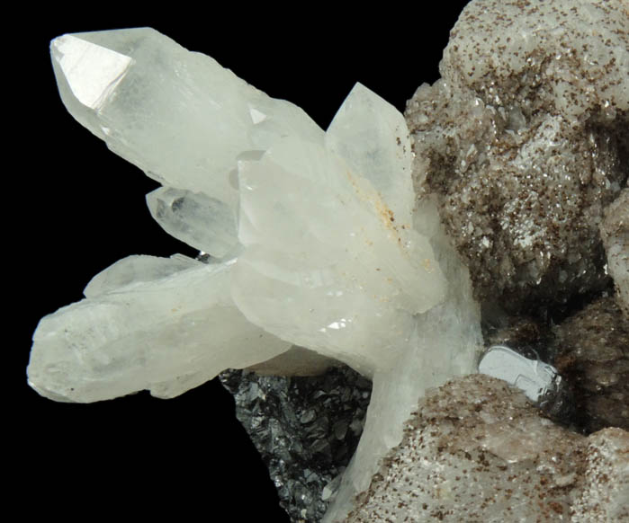 Calcite, Quartz, Sphalerite, Galena from Baia Sprie, Maramures, Romania