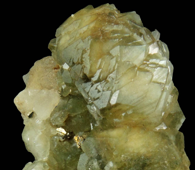 Pyrite on Apophyllite included with Chlorite from Millington Quarry, Bernards Township, Somerset County, New Jersey