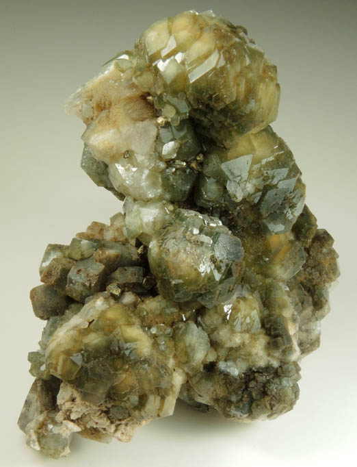 Pyrite on Apophyllite included with Chlorite from Millington Quarry, Bernards Township, Somerset County, New Jersey