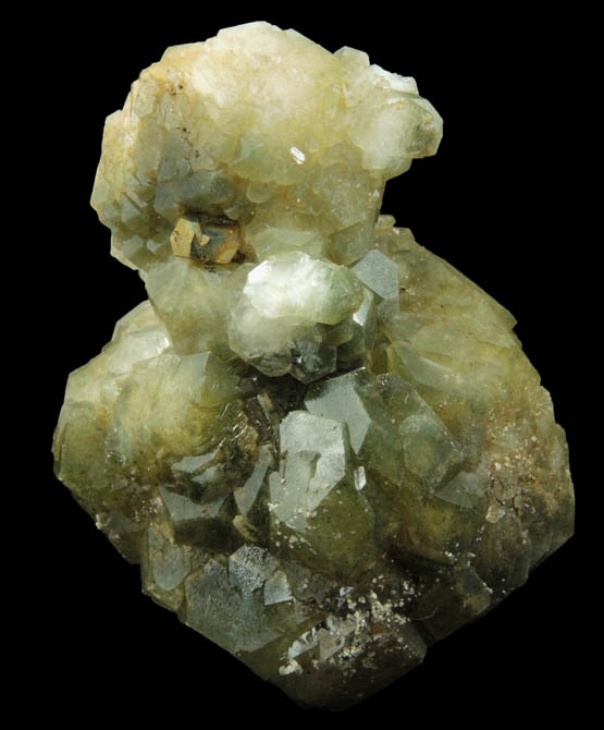 Pyrite on Apophyllite included with Chlorite from Millington Quarry, Bernards Township, Somerset County, New Jersey