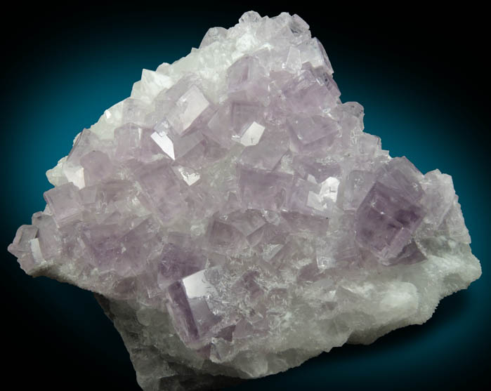 Fluorite on Quartz from Frazer's Hush Mine, Rookhope, Weardale, County Durham, England