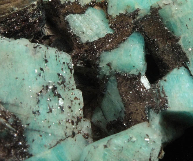 Microcline var. Amazonite with Goethite and Muscovite from Lake George District, Park County, Colorado