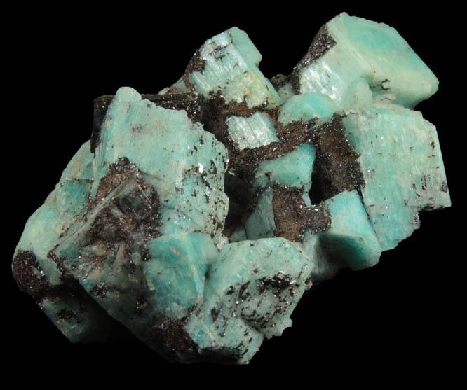 Microcline var. Amazonite with Goethite and Muscovite from Lake George District, Park County, Colorado