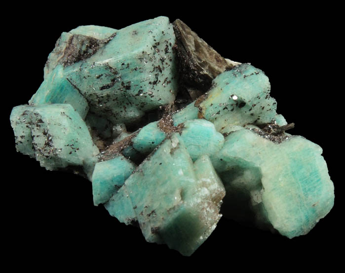 Microcline var. Amazonite with Goethite and Muscovite from Lake George District, Park County, Colorado
