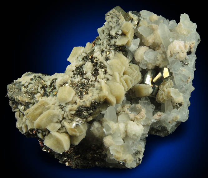 Siderite, Quartz, Pyrite, Dolomite from 121 Stope, 1250 Level, Black Cloud Mine, Leadville District, Lake County, Colorado