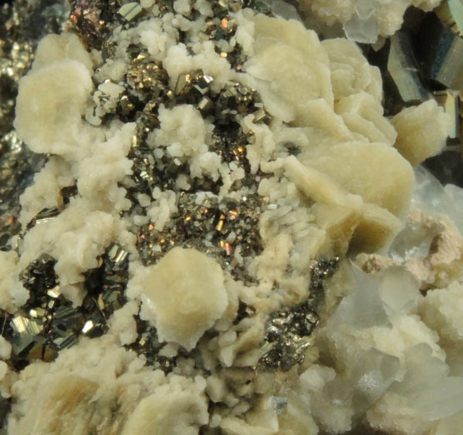 Siderite, Quartz, Pyrite, Dolomite from 121 Stope, 1250 Level, Black Cloud Mine, Leadville District, Lake County, Colorado