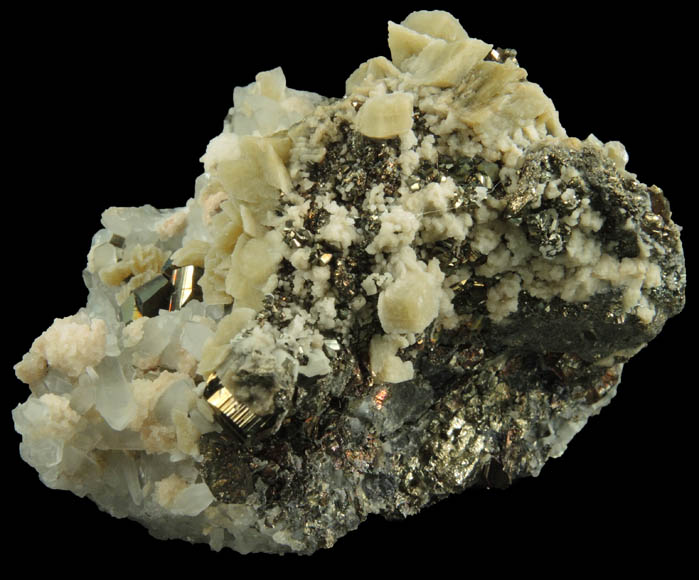 Siderite, Quartz, Pyrite, Dolomite from 121 Stope, 1250 Level, Black Cloud Mine, Leadville District, Lake County, Colorado