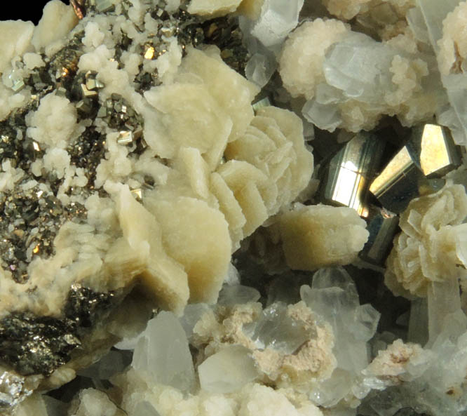 Siderite, Quartz, Pyrite, Dolomite from 121 Stope, 1250 Level, Black Cloud Mine, Leadville District, Lake County, Colorado