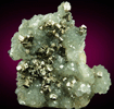 Pyrite and Apophyllite on Prehnite from Millington Quarry, Bernards Township, Somerset County, New Jersey