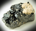 Magnetite (rare cubic crystal form) with Anhydrite, Talc from ZCA Mine No. 4, Fowler Ore Body, 2500' Level, Balmat, St. Lawrence County, New York