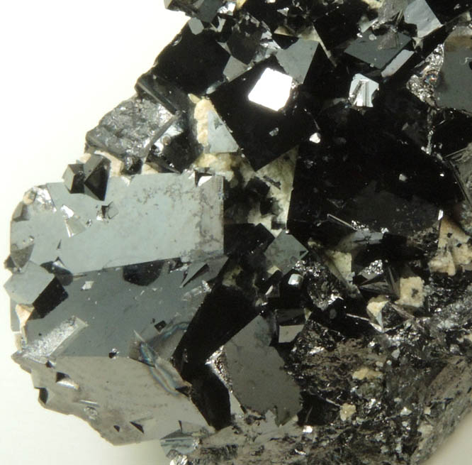 Magnetite (rare cubic crystal form) with Anhydrite, Talc from ZCA Mine No. 4, Fowler Ore Body, 2500' Level, Balmat, St. Lawrence County, New York