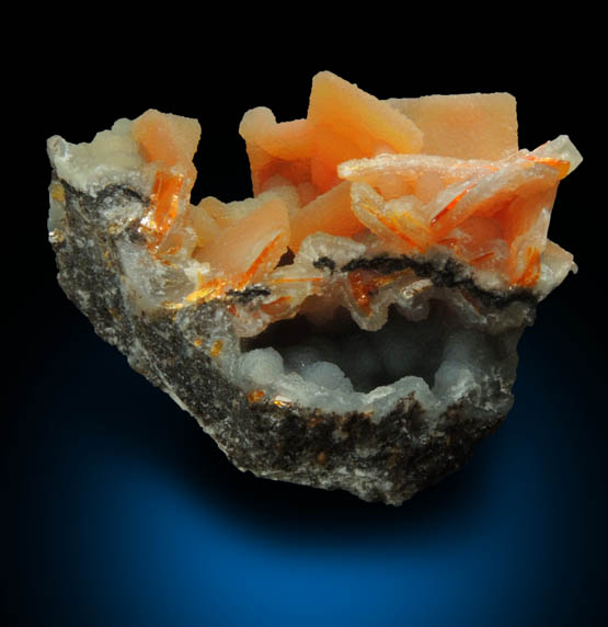 Wulfenite with Hemimorphite-Quartz overgrowth from Finch Mine, north of Hayden, Banner District, Gila County, Arizona