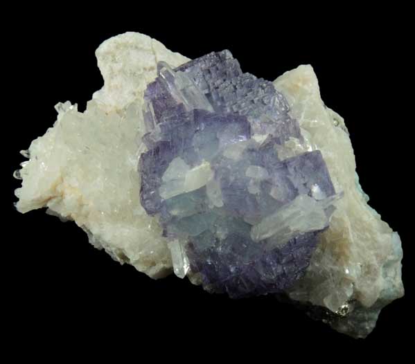 Fluorite on Quartz from Hunan, China