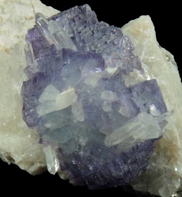 Fluorite on Quartz from Hunan, China