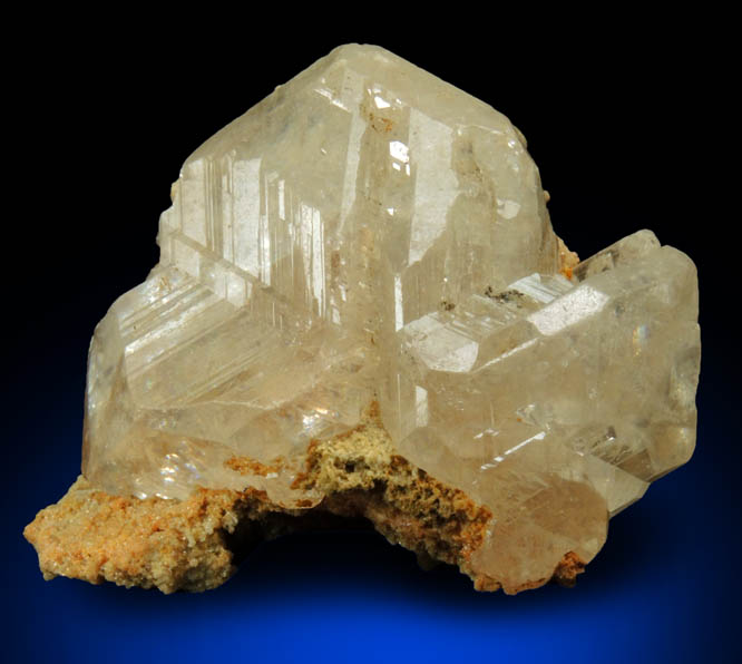 Cerussite (sixling-twinned crystals) with Mimetite from Tsumeb Mine, Otavi-Bergland District, Oshikoto, Namibia