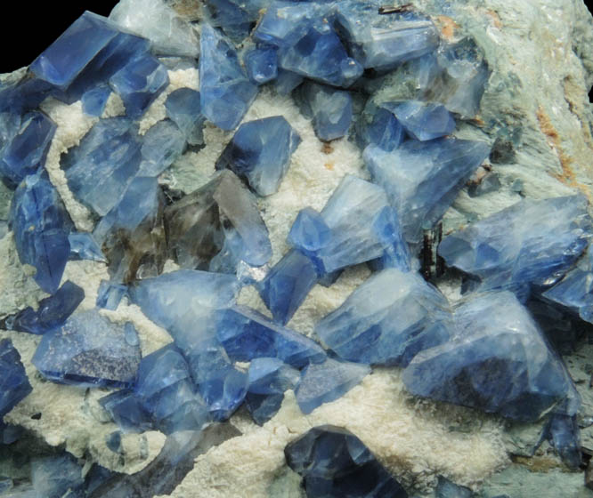 Benitoite with minor Neptunite from Benitoite Gem Mine, New Idria District, San Benito County, California (Type Locality for Benitoite)