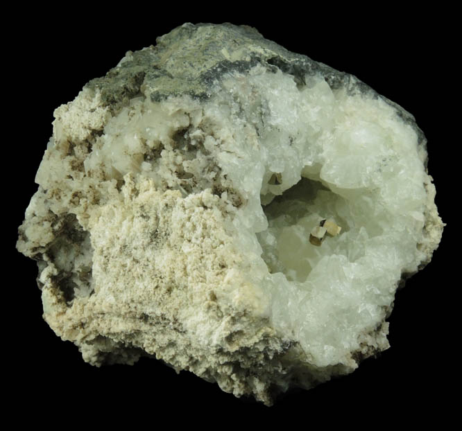 Pyrite on Datolite from Millington Quarry, State Pit, Bernards Township, Somerset County, New Jersey