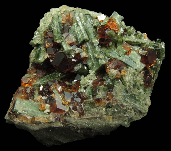 Grossular Garnet and Diopside from Belvidere Mountain Quarries, Lowell (commonly called Eden Mills), Orleans County, Vermont