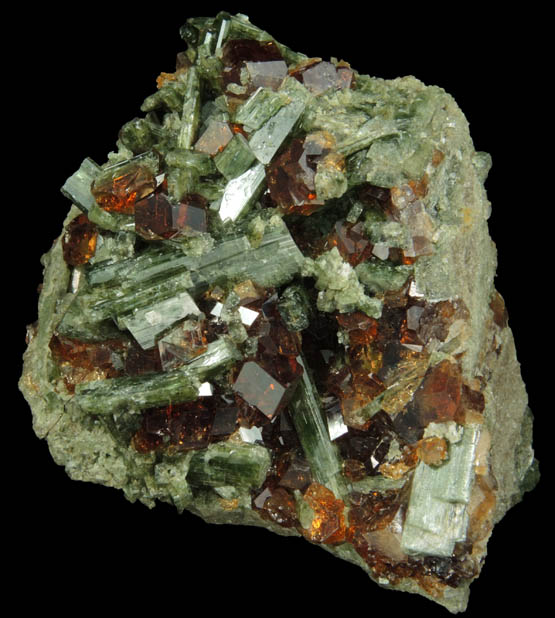 Grossular Garnet and Diopside from Belvidere Mountain Quarries, Lowell (commonly called Eden Mills), Orleans County, Vermont