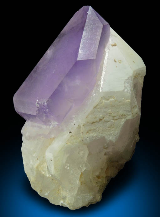 Quartz var. Amethyst on Milky Quartz from Diamond Hill, Ashaway, south of Hopkinton, Washington County, Rhode Island