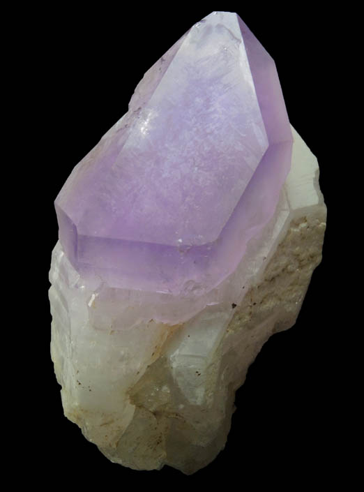 Quartz var. Amethyst on Milky Quartz from Diamond Hill, Ashaway, south of Hopkinton, Washington County, Rhode Island