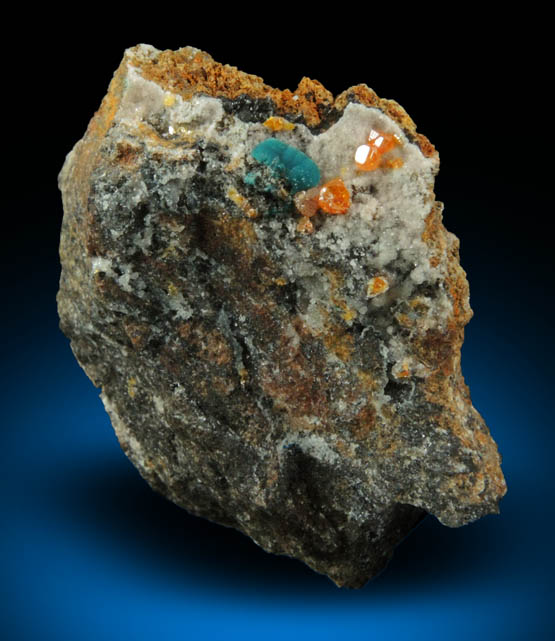 Cerussite with (Rosasite?) from Finch Mine, north of Hayden, Banner District, Gila County, Arizona