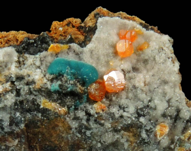 Cerussite with (Rosasite?) from Finch Mine, north of Hayden, Banner District, Gila County, Arizona