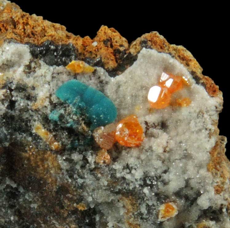 Cerussite with (Rosasite?) from Finch Mine, north of Hayden, Banner District, Gila County, Arizona