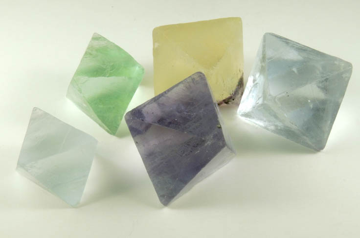 Fluorite (5 cleavages in various colors) from Hardin County, Illinois