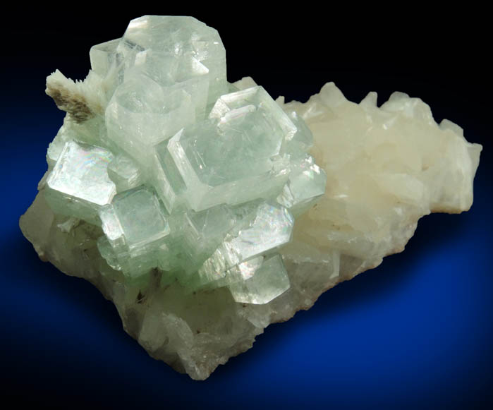 Apophyllite with Scolecite on Stilbite from Momin Akhada, near Rahuri, 50 km north of Ahmednagar, Maharashtra, India