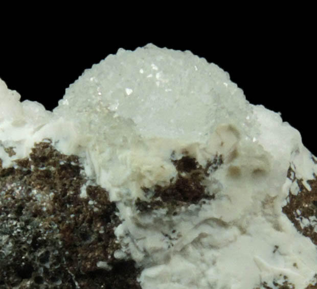 Phillipsite-Na on Mesolite from Aci Castello, Catania, Sicily, Italy (Type Locality for Phillipsite-Na)