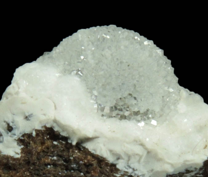 Phillipsite-Na on Mesolite from Aci Castello, Catania, Sicily, Italy (Type Locality for Phillipsite-Na)