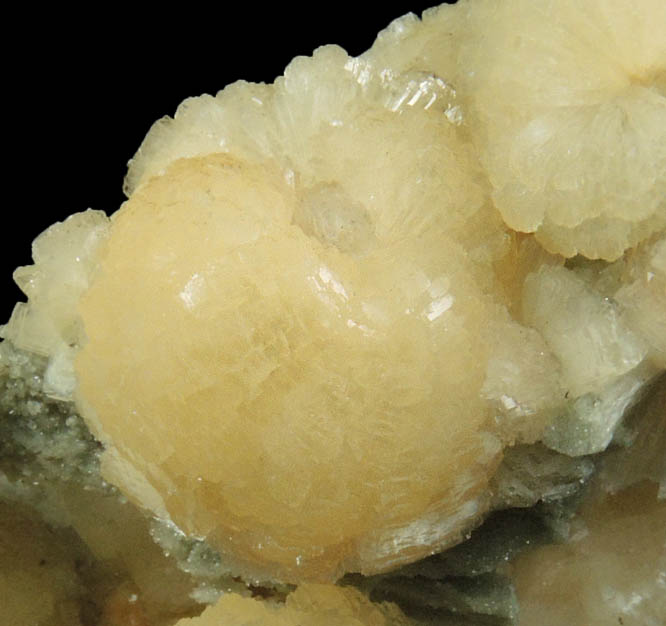 Stilbite on Heulandite with Calcite from Millington Quarry, Bernards Township, Somerset County, New Jersey