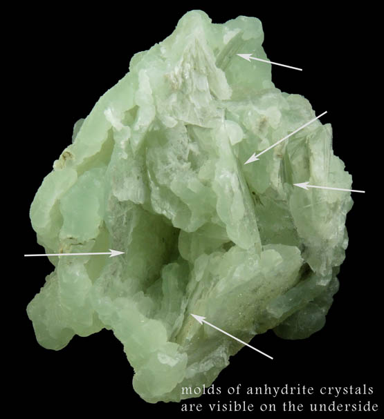 Prehnite pseudomorphs after Anhydrite from Millington Quarry, Bernards Township, Somerset County, New Jersey