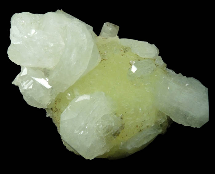 Prehnite with Apophyllite and Goethite from Millington Quarry, Bernards Township, Somerset County, New Jersey