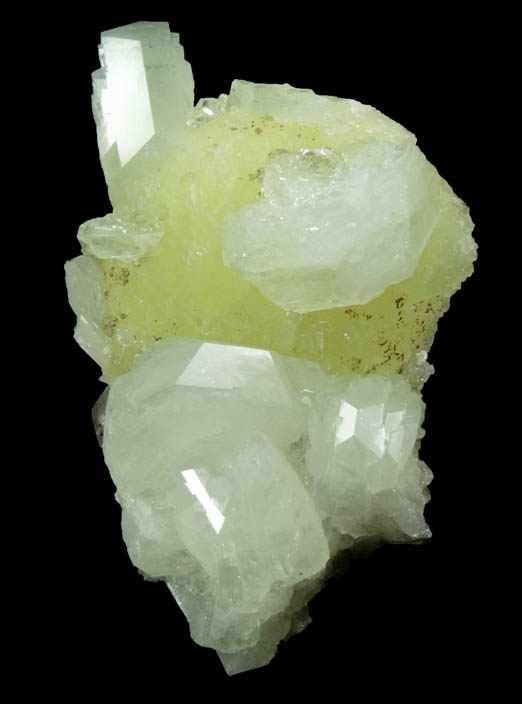 Prehnite with Apophyllite and Goethite from Millington Quarry, Bernards Township, Somerset County, New Jersey