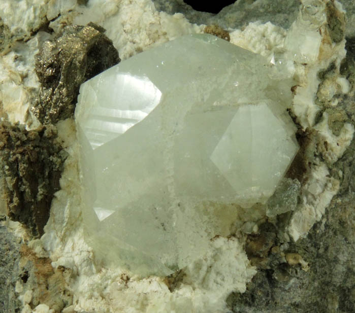 Apophyllite with Pyrite from Millington Quarry, Bernards Township, Somerset County, New Jersey