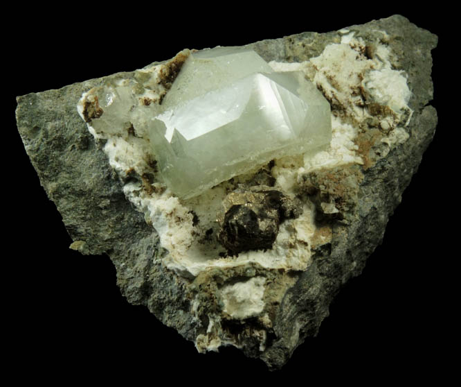 Apophyllite with Pyrite from Millington Quarry, Bernards Township, Somerset County, New Jersey