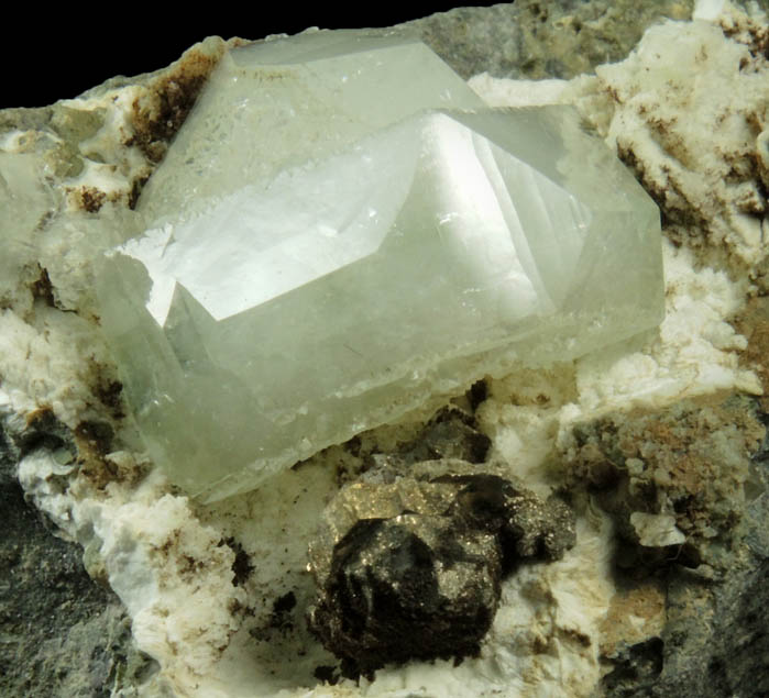 Apophyllite with Pyrite from Millington Quarry, Bernards Township, Somerset County, New Jersey