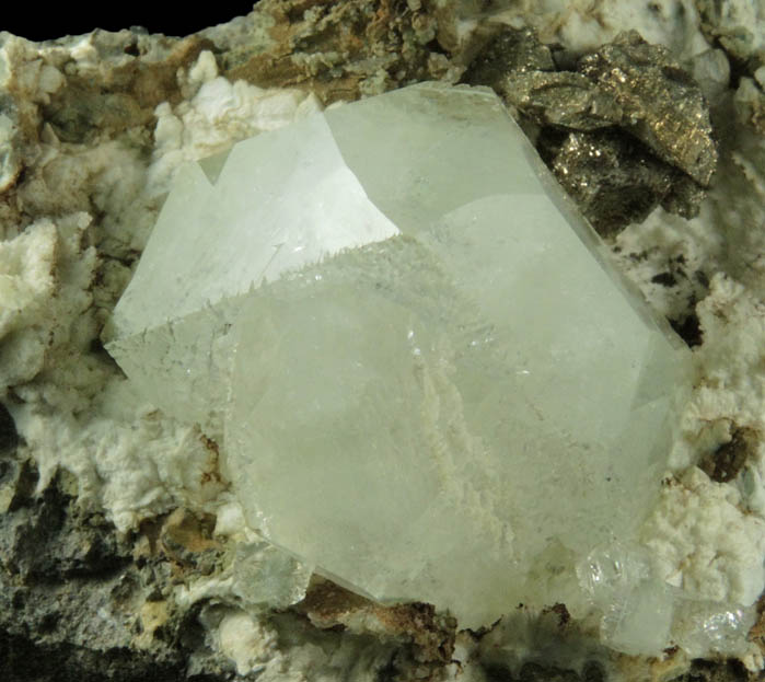 Apophyllite with Pyrite from Millington Quarry, Bernards Township, Somerset County, New Jersey