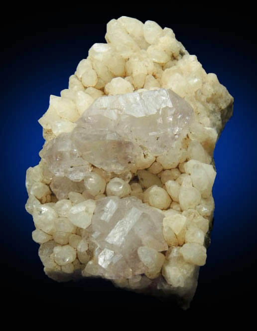 Quartz var. Amethystine Quartz on Calcite from Millington Quarry, Bernards Township, Somerset County, New Jersey