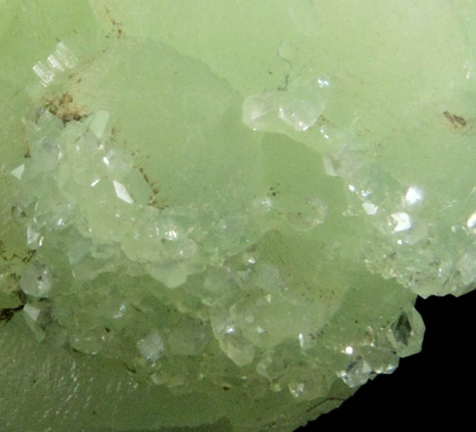 Apophyllite on Prehnite from Millington Quarry, Bernards Township, Somerset County, New Jersey